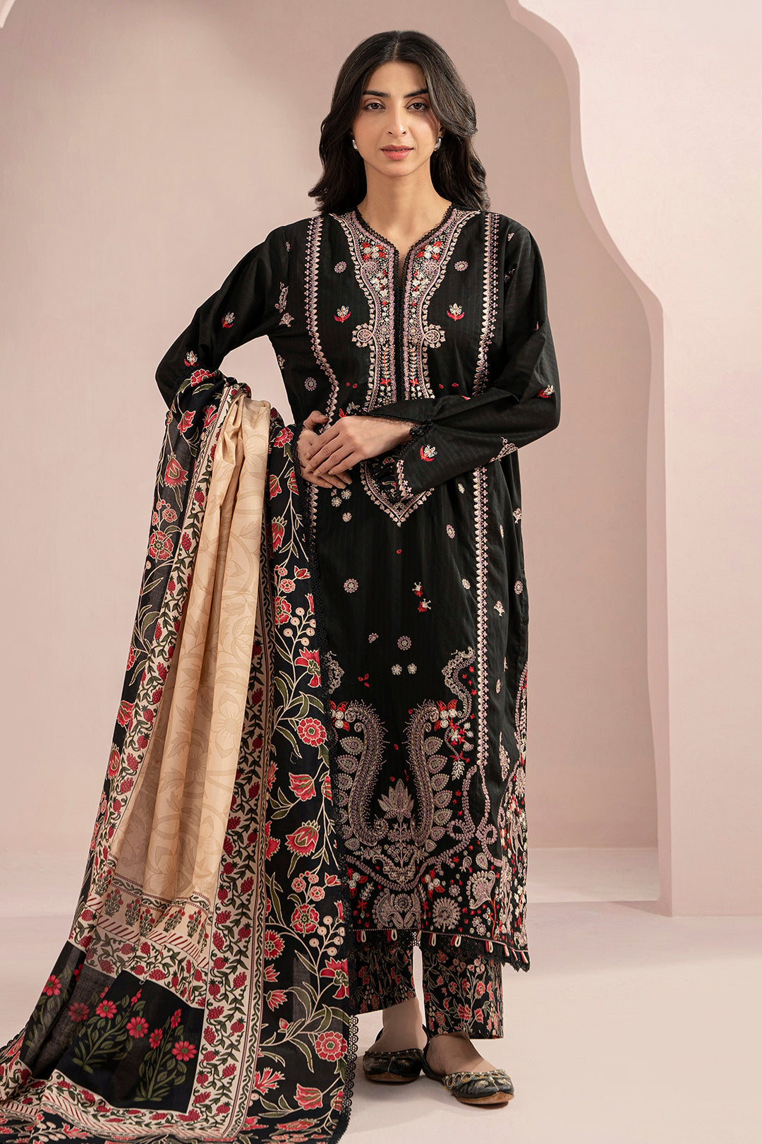 ZELLBURY Embroidered Shirt Shalwar Dupatta Cambric