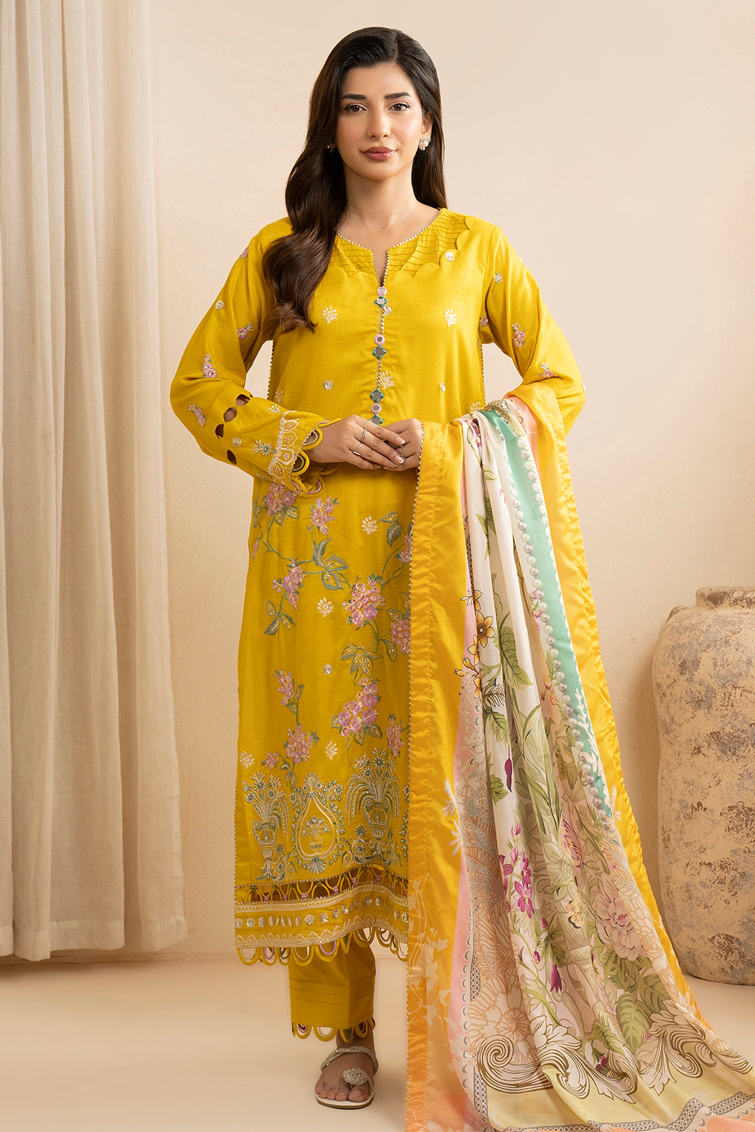 ZELLBURY Embroidered Shirt Shalwar Dupatta