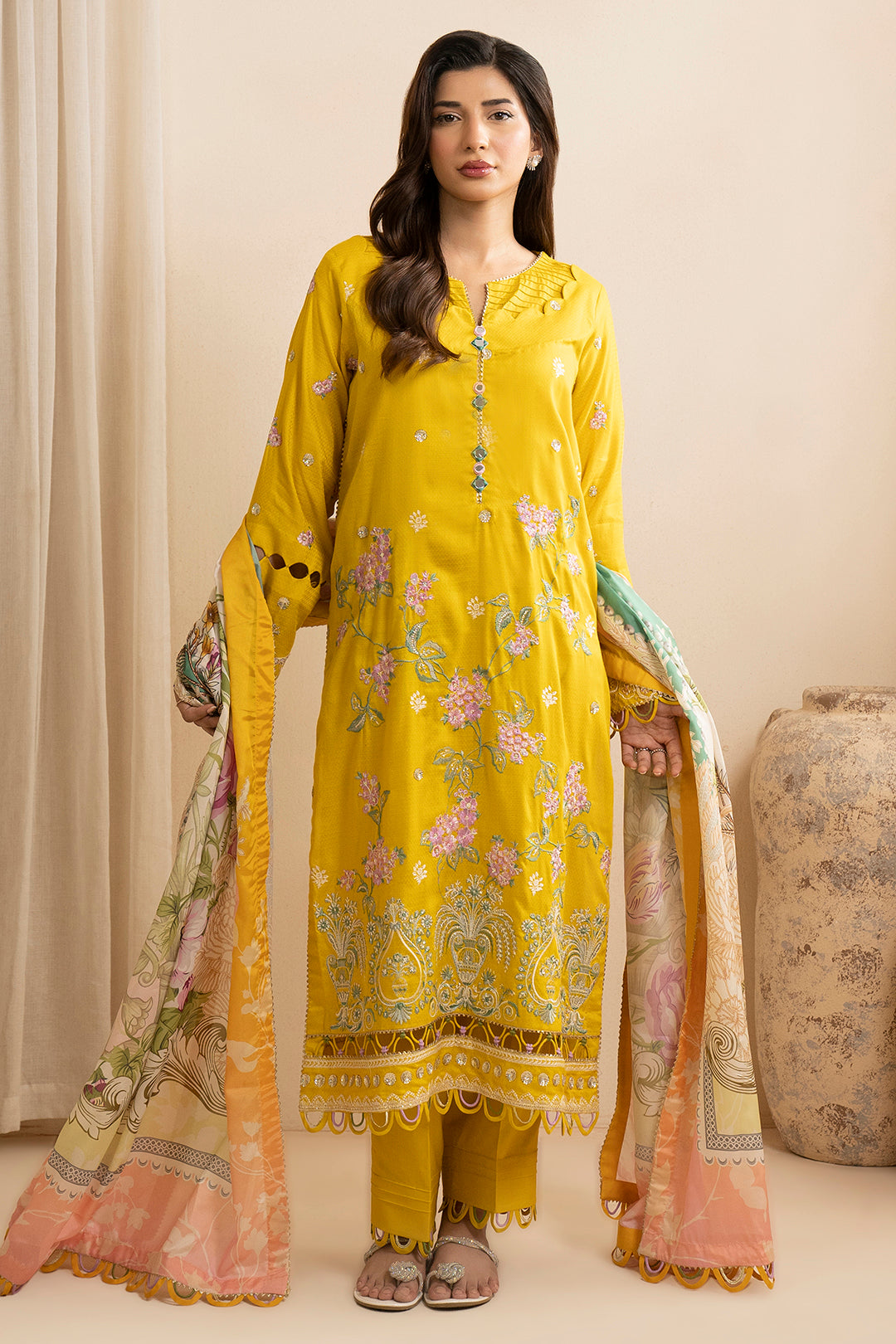 ZELLBURY Embroidered Shirt Shalwar Dupatta