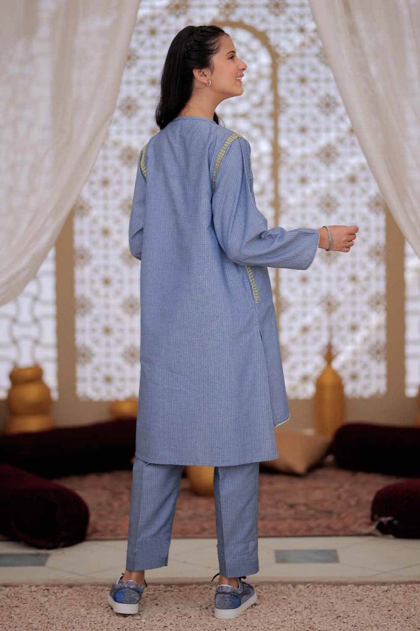 Senorita-| Blue | Casual 2 Piece Suit | Denim Dobby