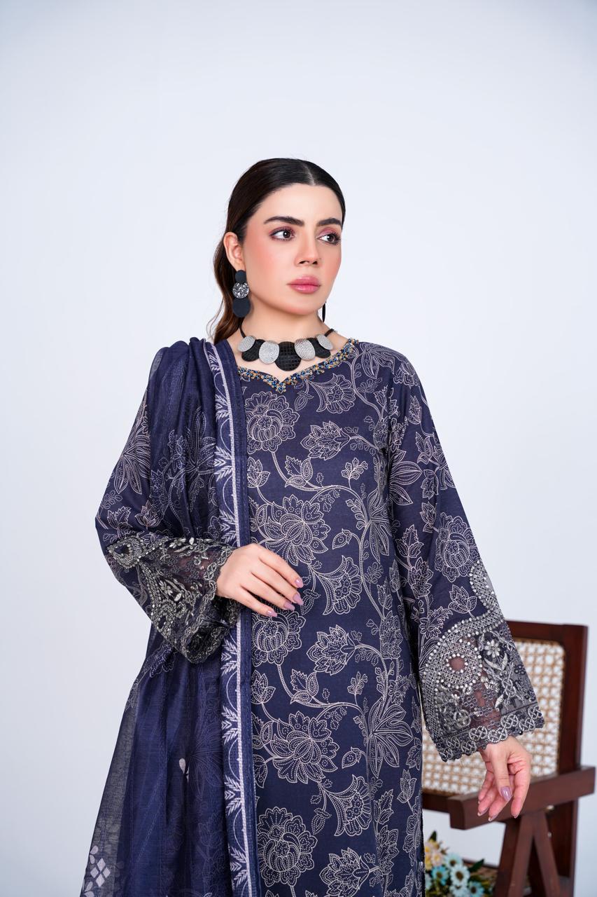 Zeenat Pret  3 PC Embroidered Dress