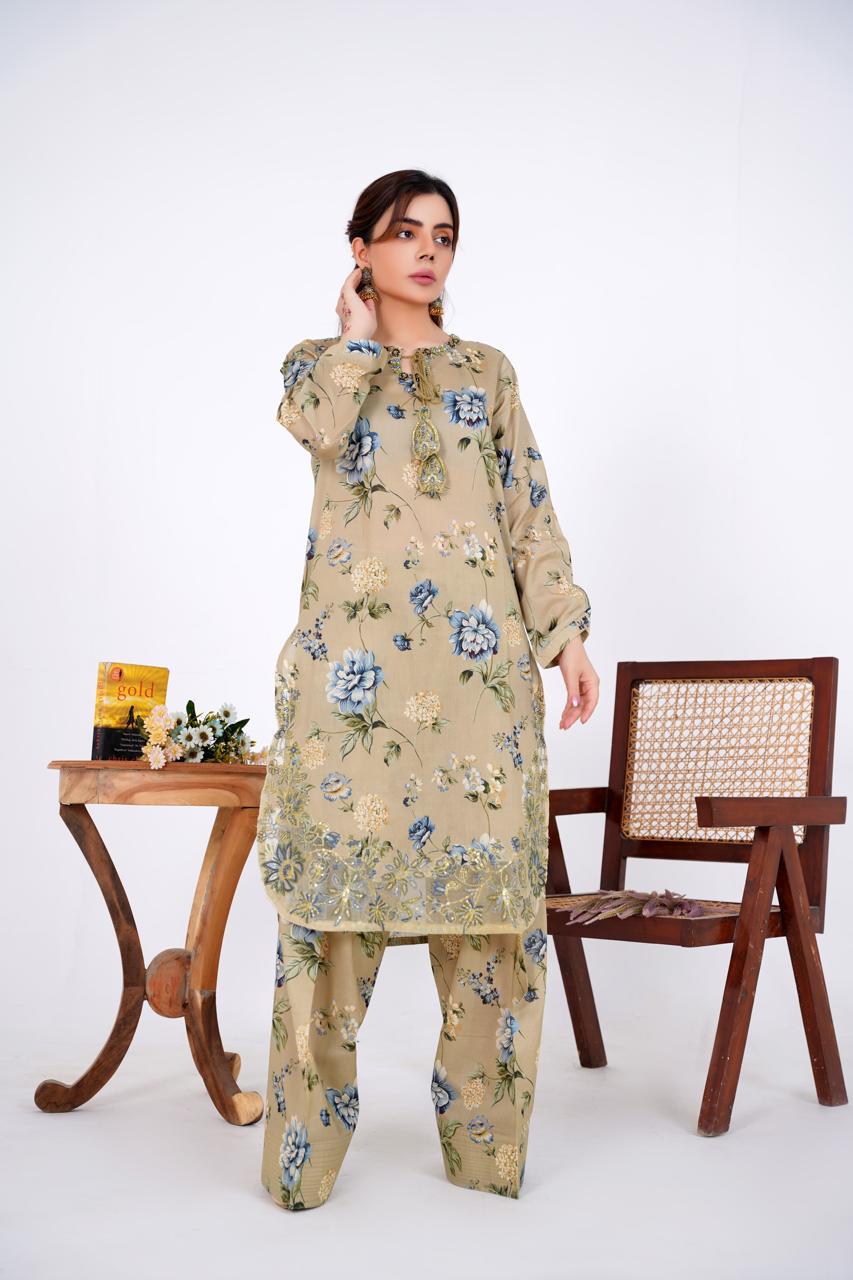 Zeenat Pret  3 PC Embroidered Dress