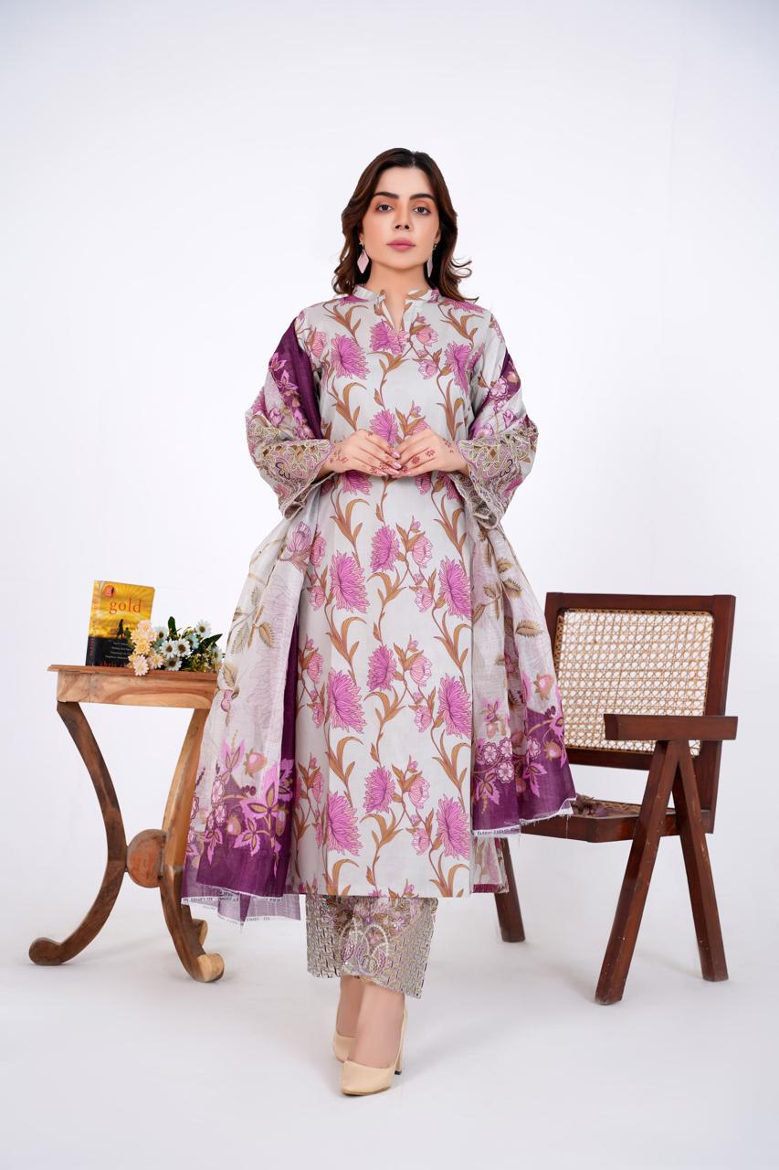 Zeenat Pret  3 PC Embroidered Dress
