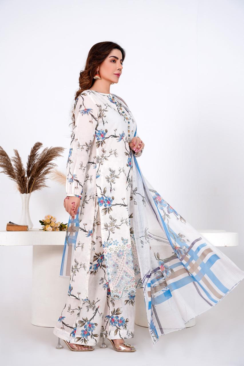 Zeenat Pret  3 PC Embroidered Dress