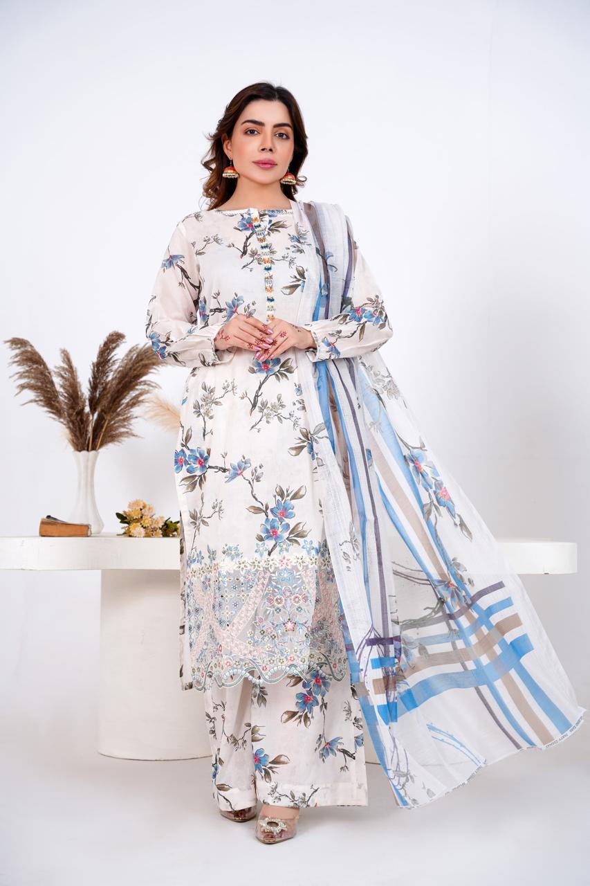 Zeenat Pret  3 PC Embroidered Dress