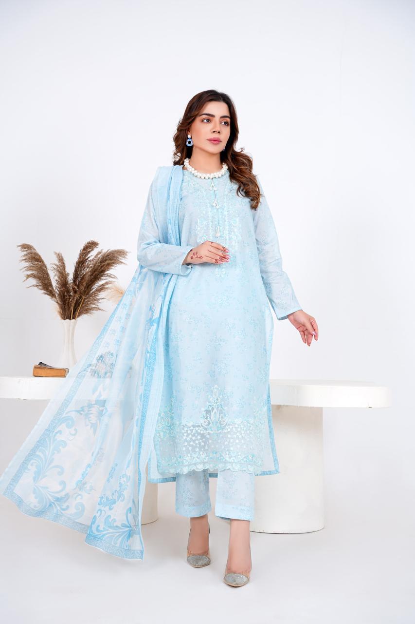 Zeenat Pret  3 PC Embroidered Dress