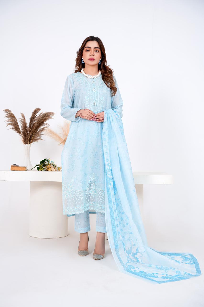 Zeenat Pret  3 PC Embroidered Dress