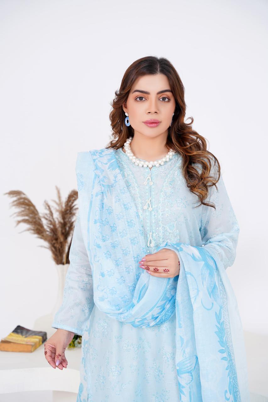 Zeenat Pret  3 PC Embroidered Dress