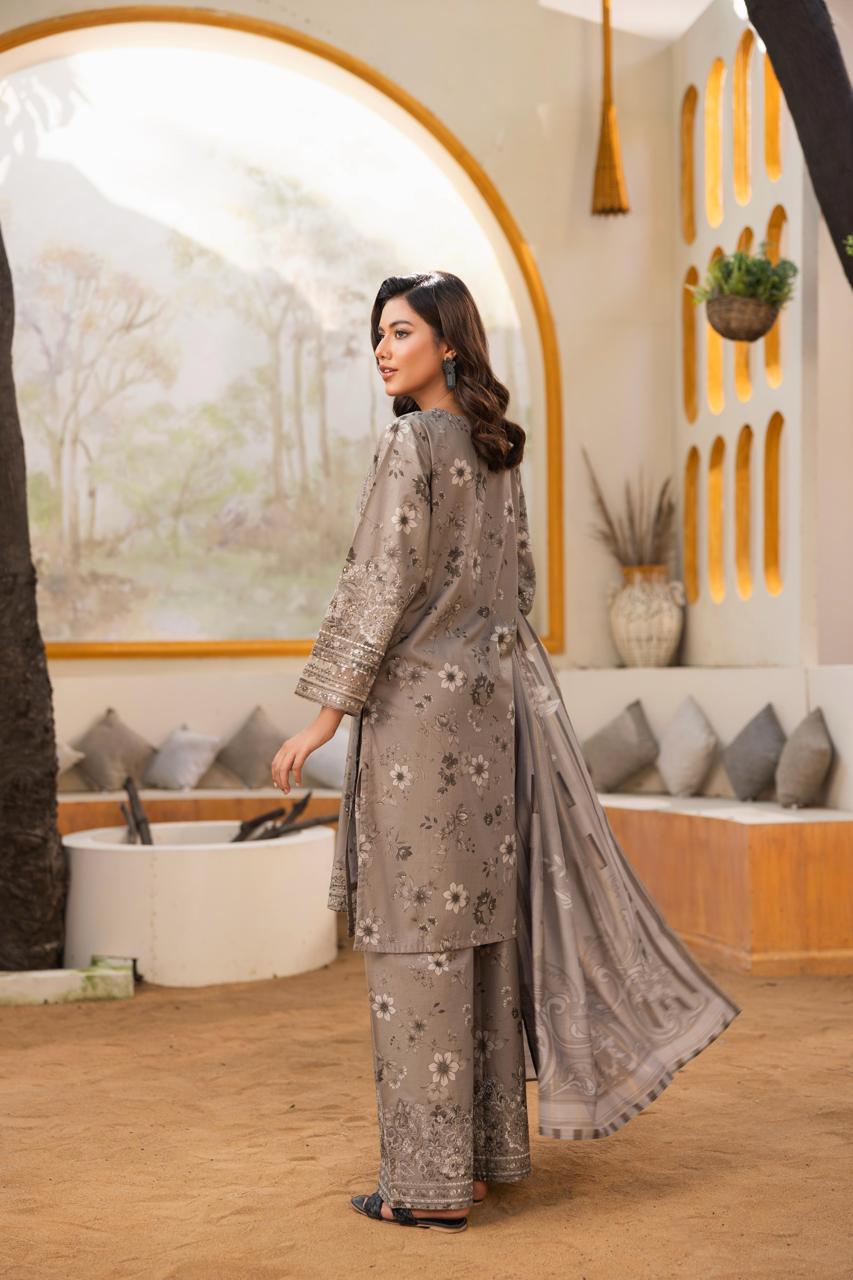 Zeenat Pret Raniya - 3 PC Printed Dress