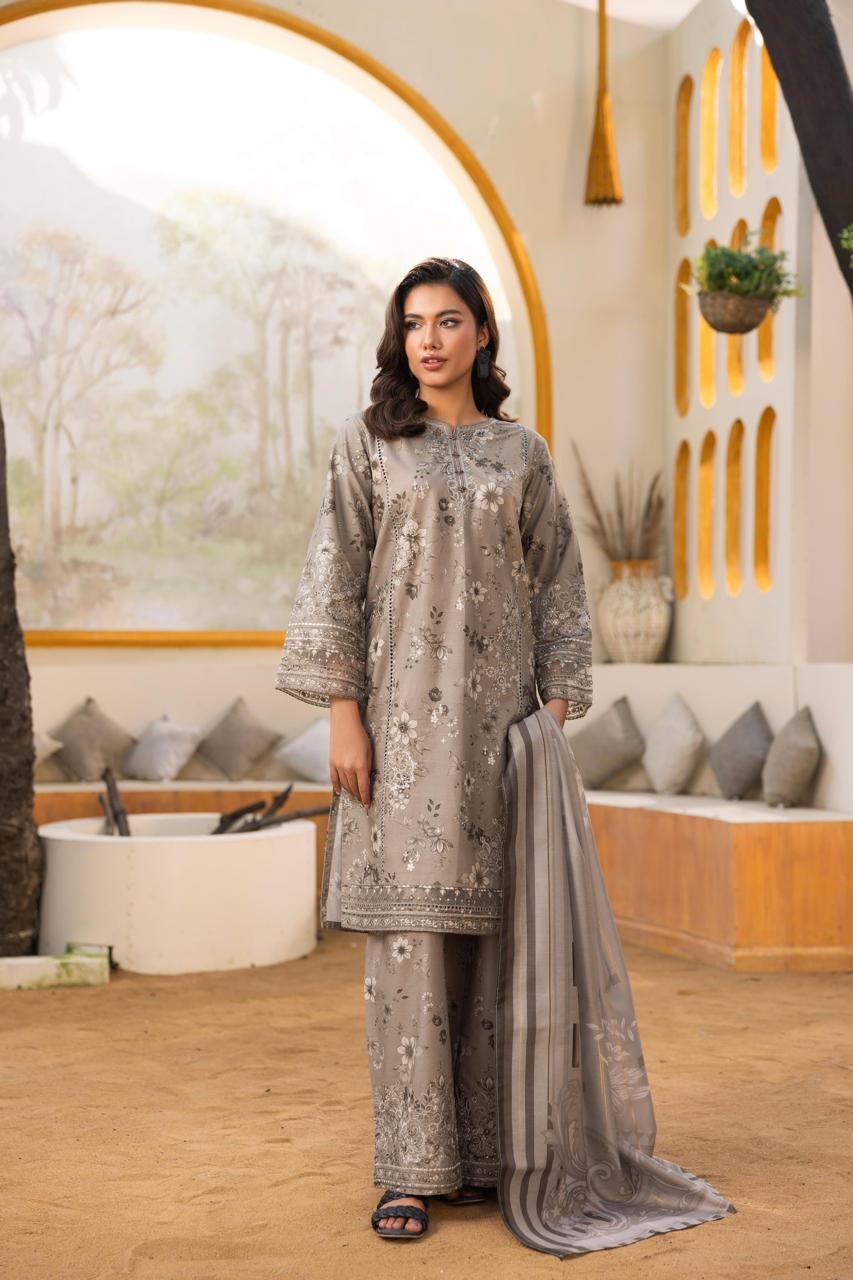 Zeenat Pret Raniya - 3 PC Printed Dress