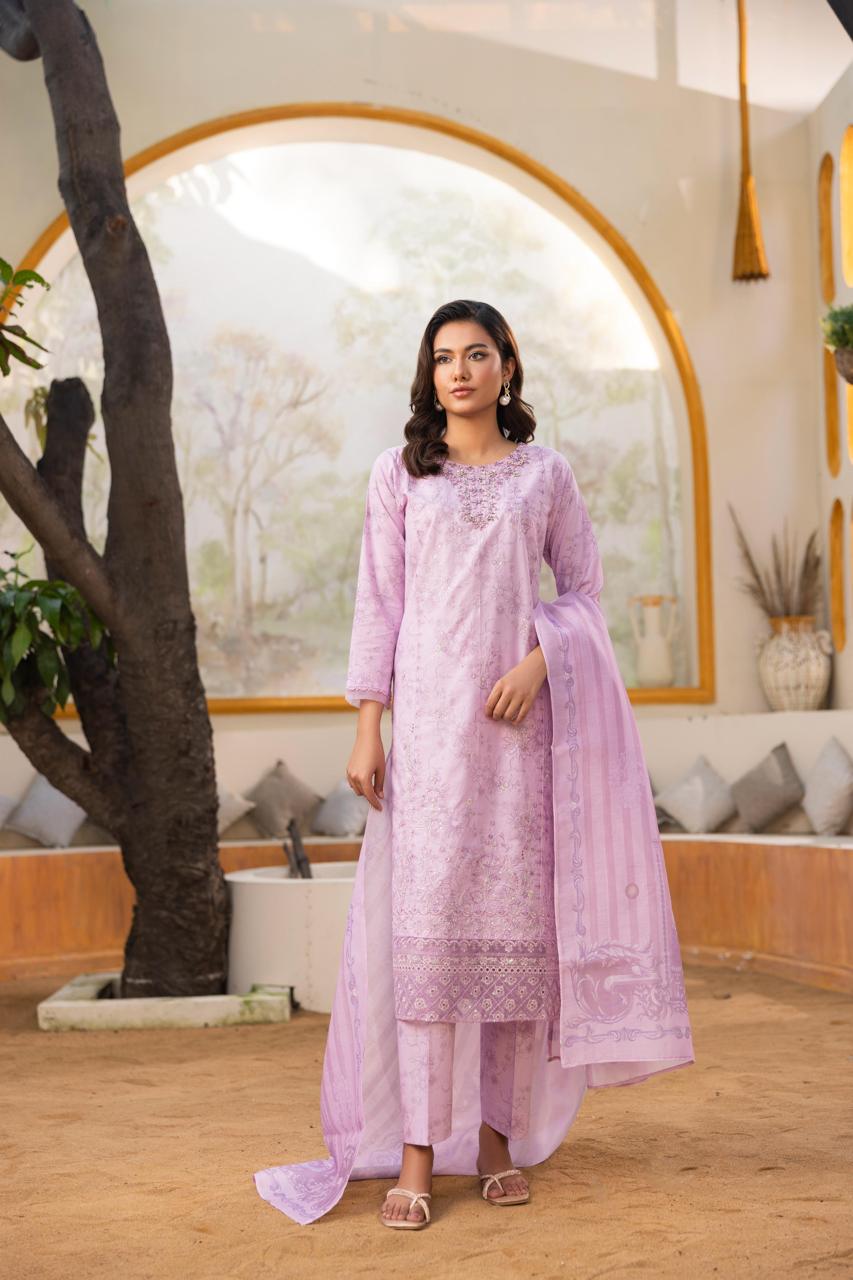 Zeenat Pret Raniya - 3 PC Printed Dress