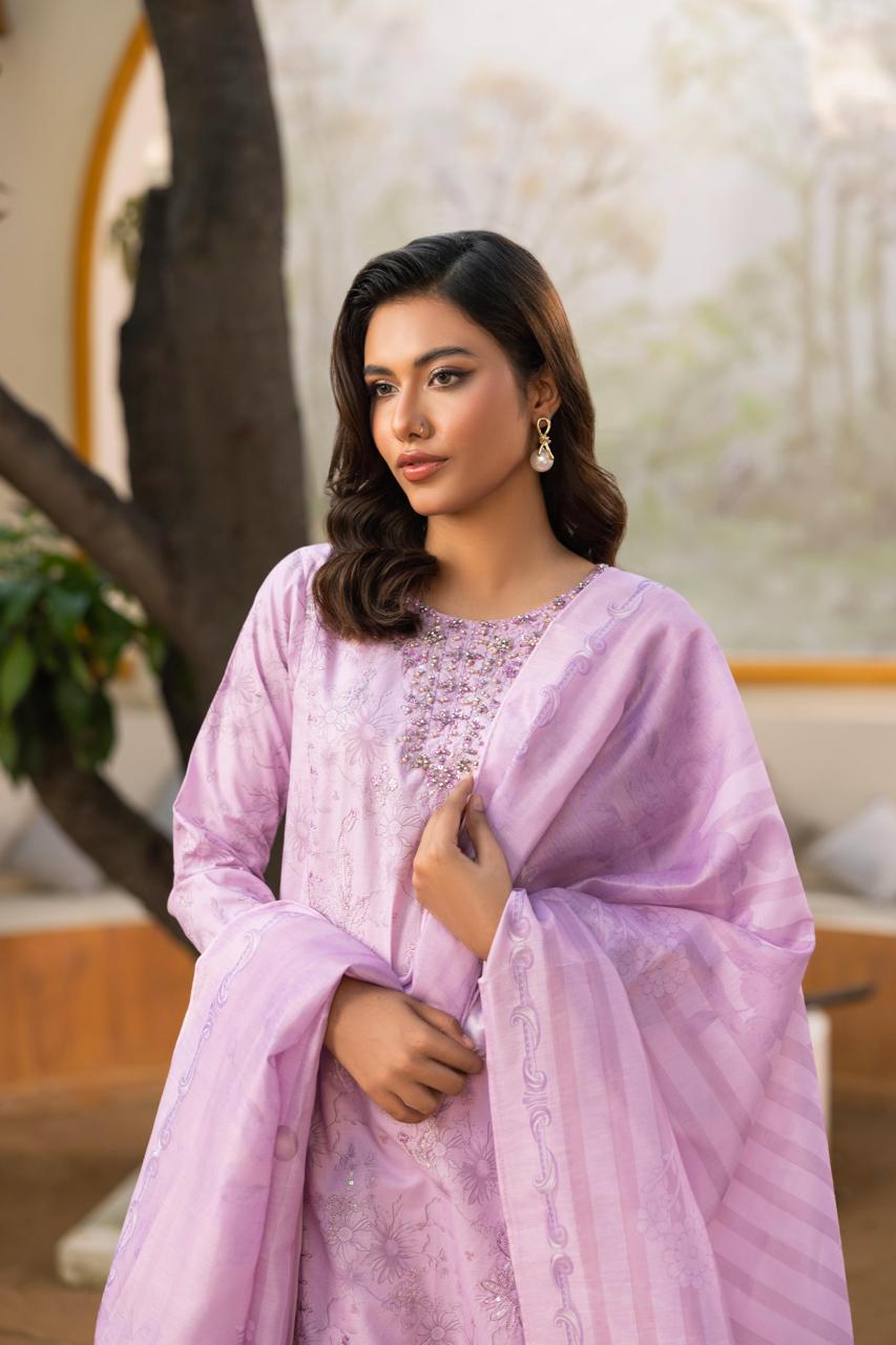 Zeenat Pret Raniya - 3 PC Printed Dress
