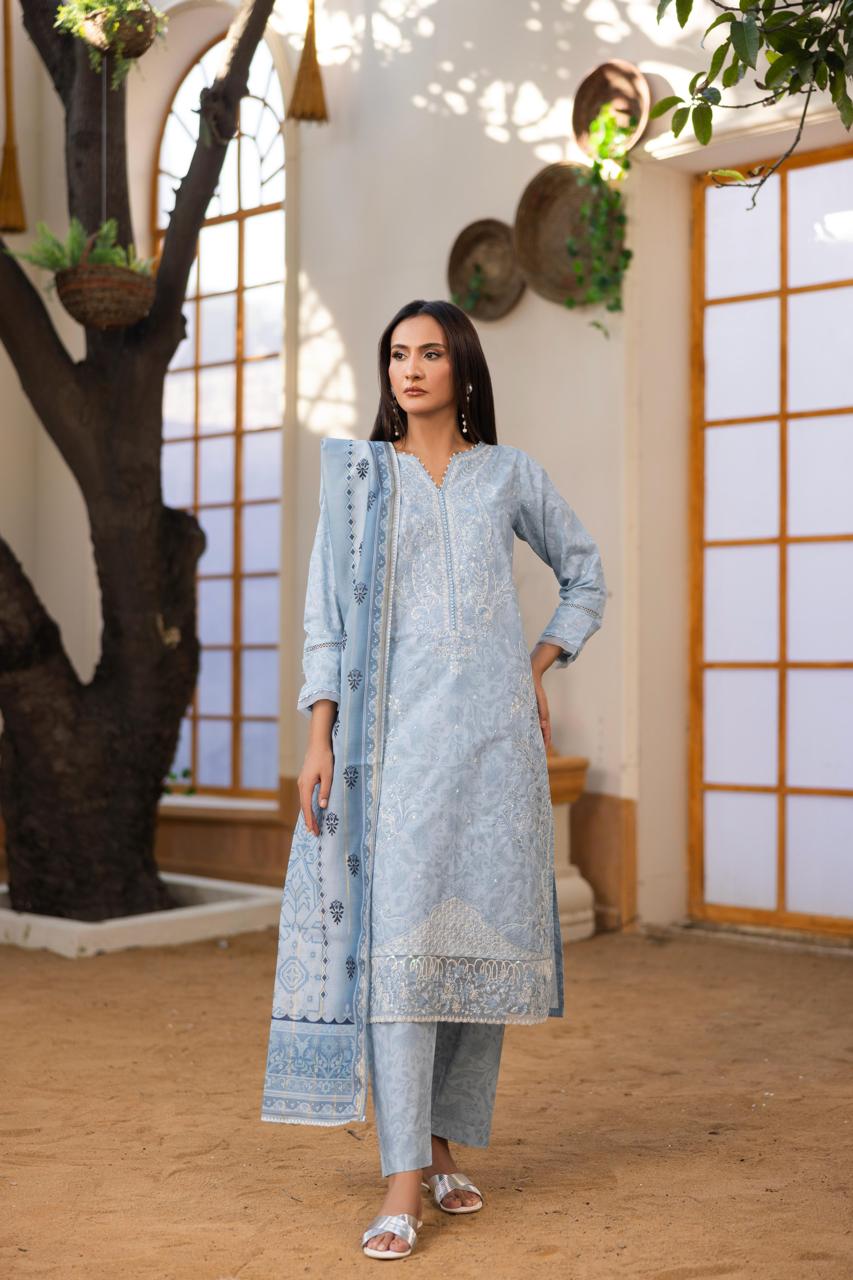 Zeenat Pret Raniya - 3 PC Printed Dress