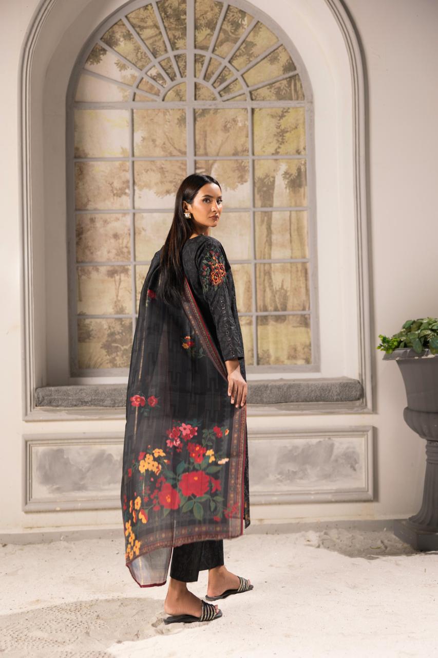 Zeenat Pret Raniya - 3 PC Printed Dress