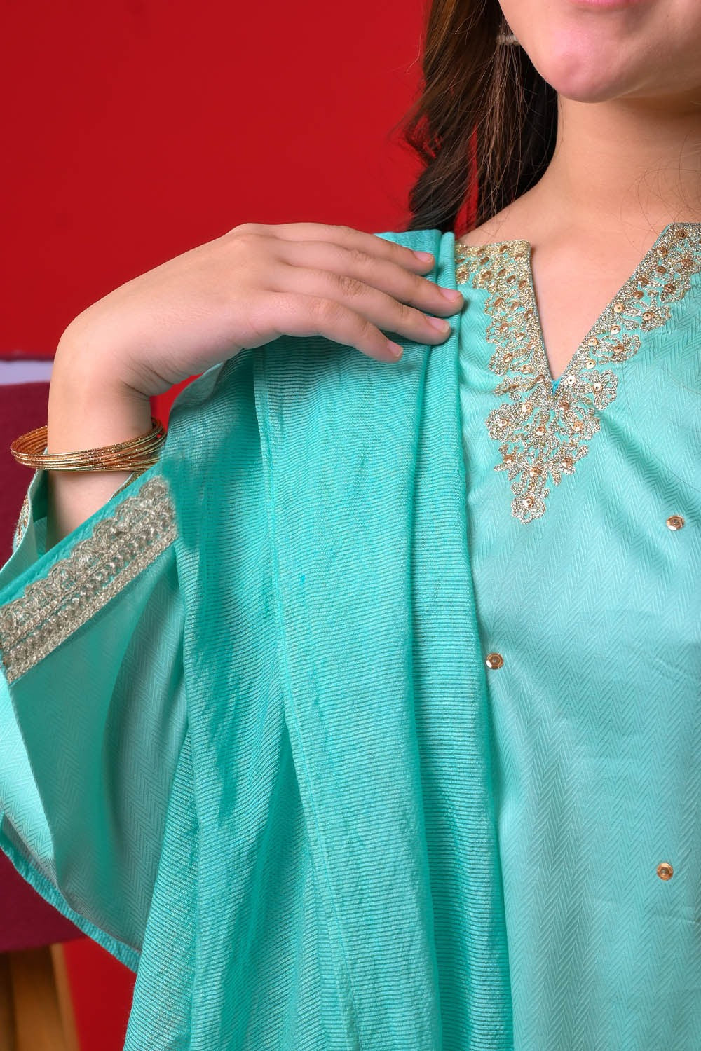 Senorita   | Sea Green & Gold | Casual Plus 3 Piece Suit