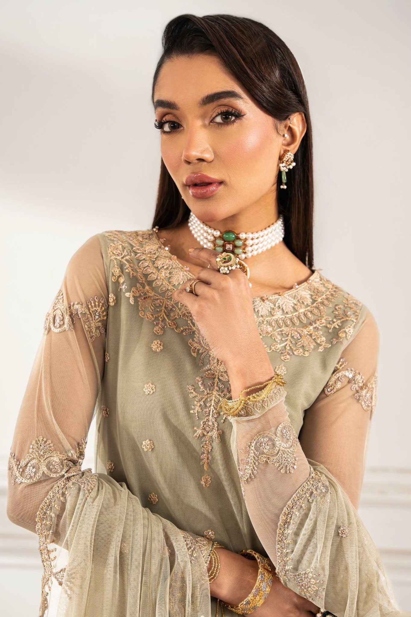 Zarif Embroidered Raw Silk Unstitched 3Pc Suit Z-01 LEILA