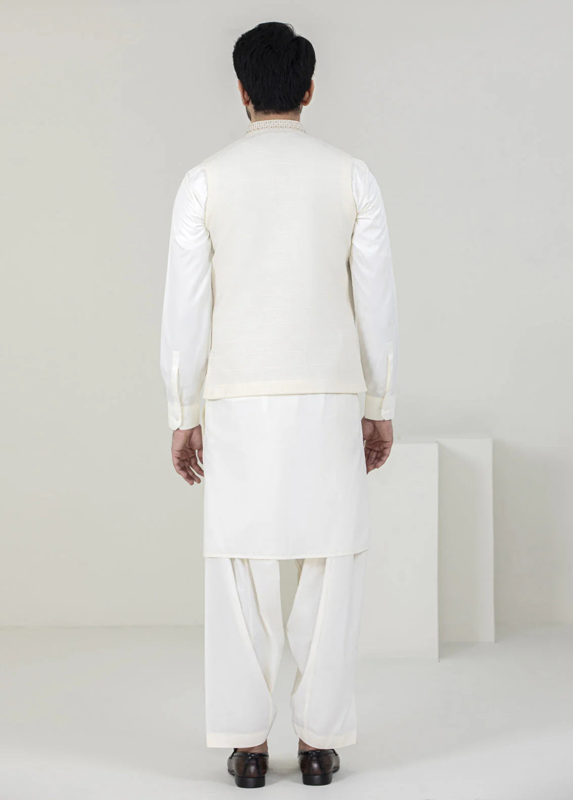 White Embroidered Men's Waistcoat