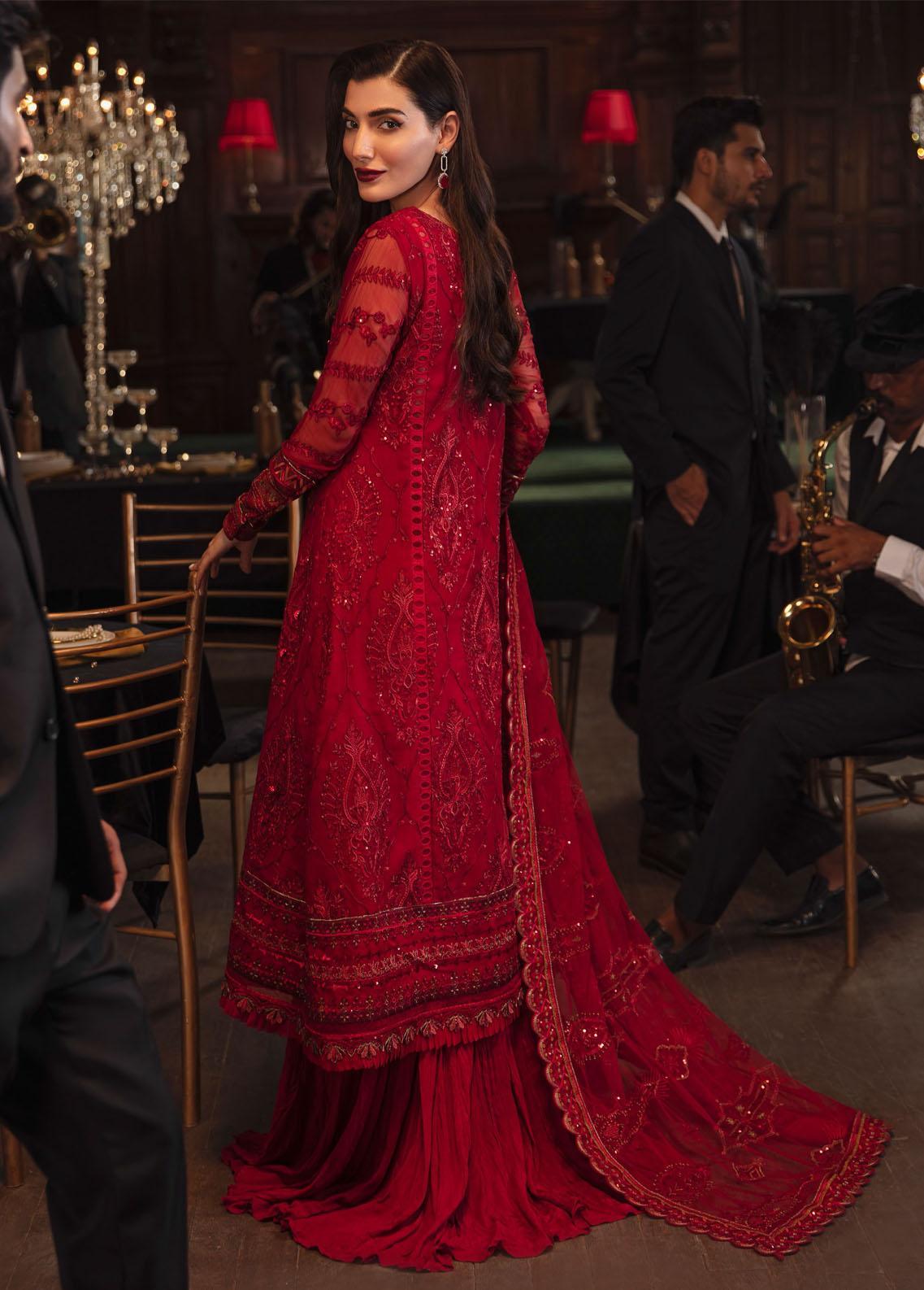 Iznik Embroidered Chiffon Suits Unstitched 3 Piece IRC-01 Salsa