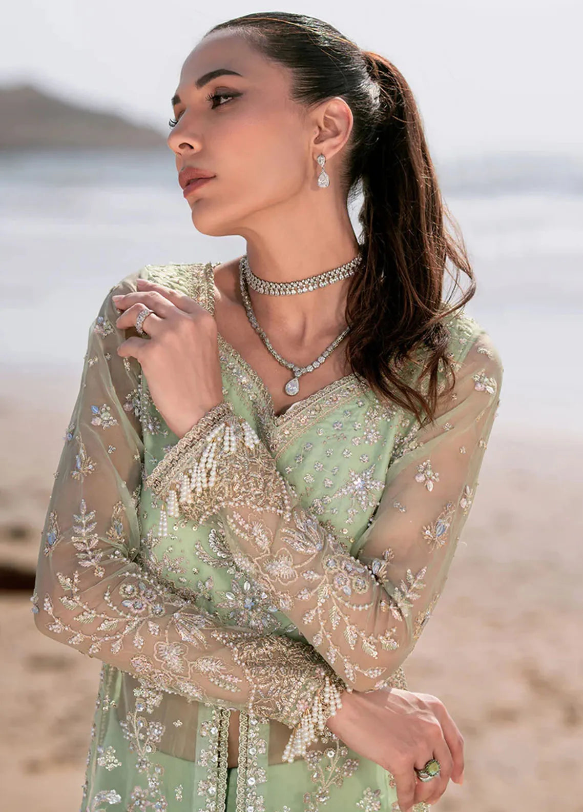 Kamari By Emaan Adeel Embroidered Organza Suit Unstitched 3 Piece Noir