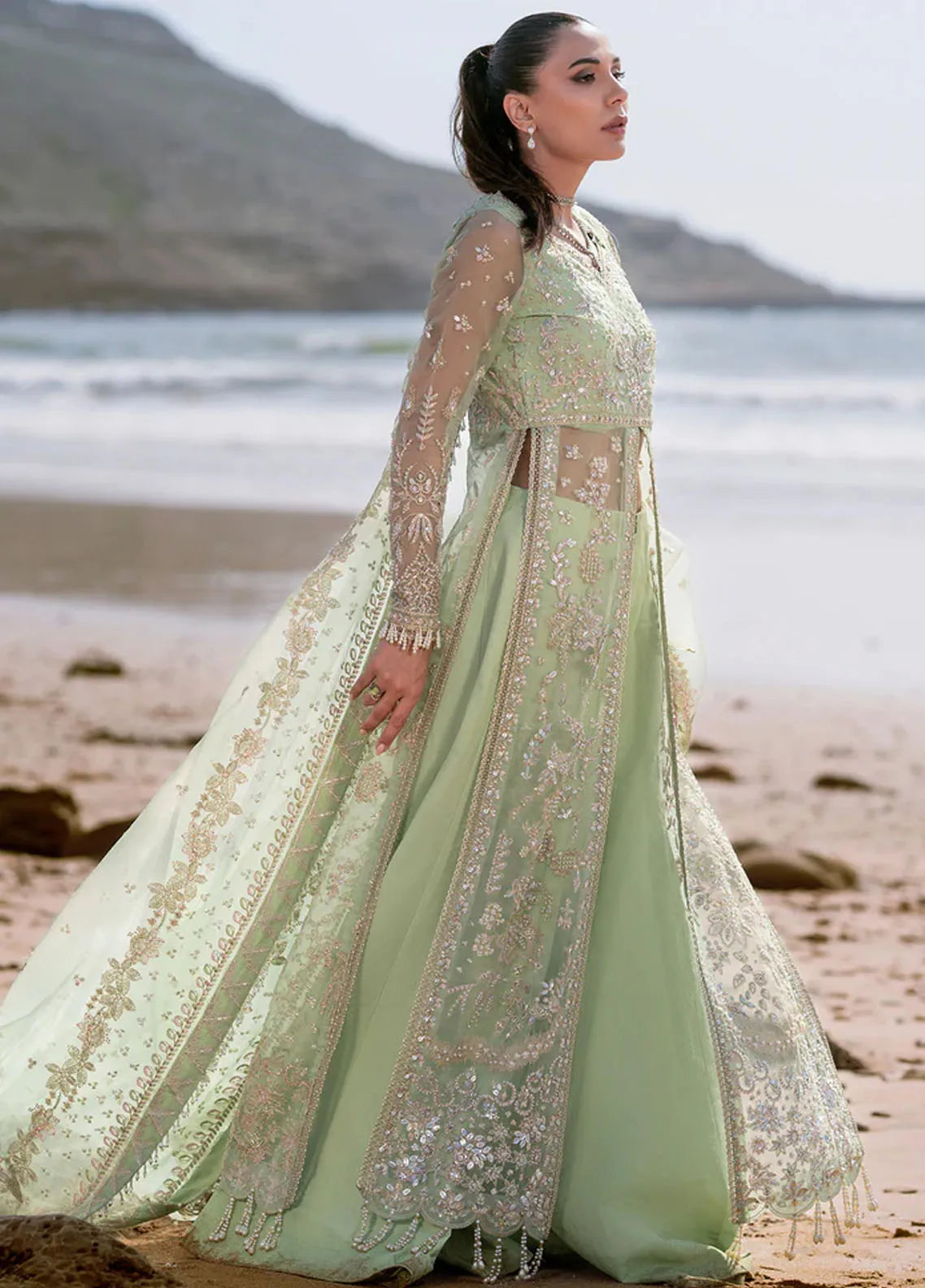 Kamari By Emaan Adeel Embroidered Organza Suit Unstitched 3 Piece Noir