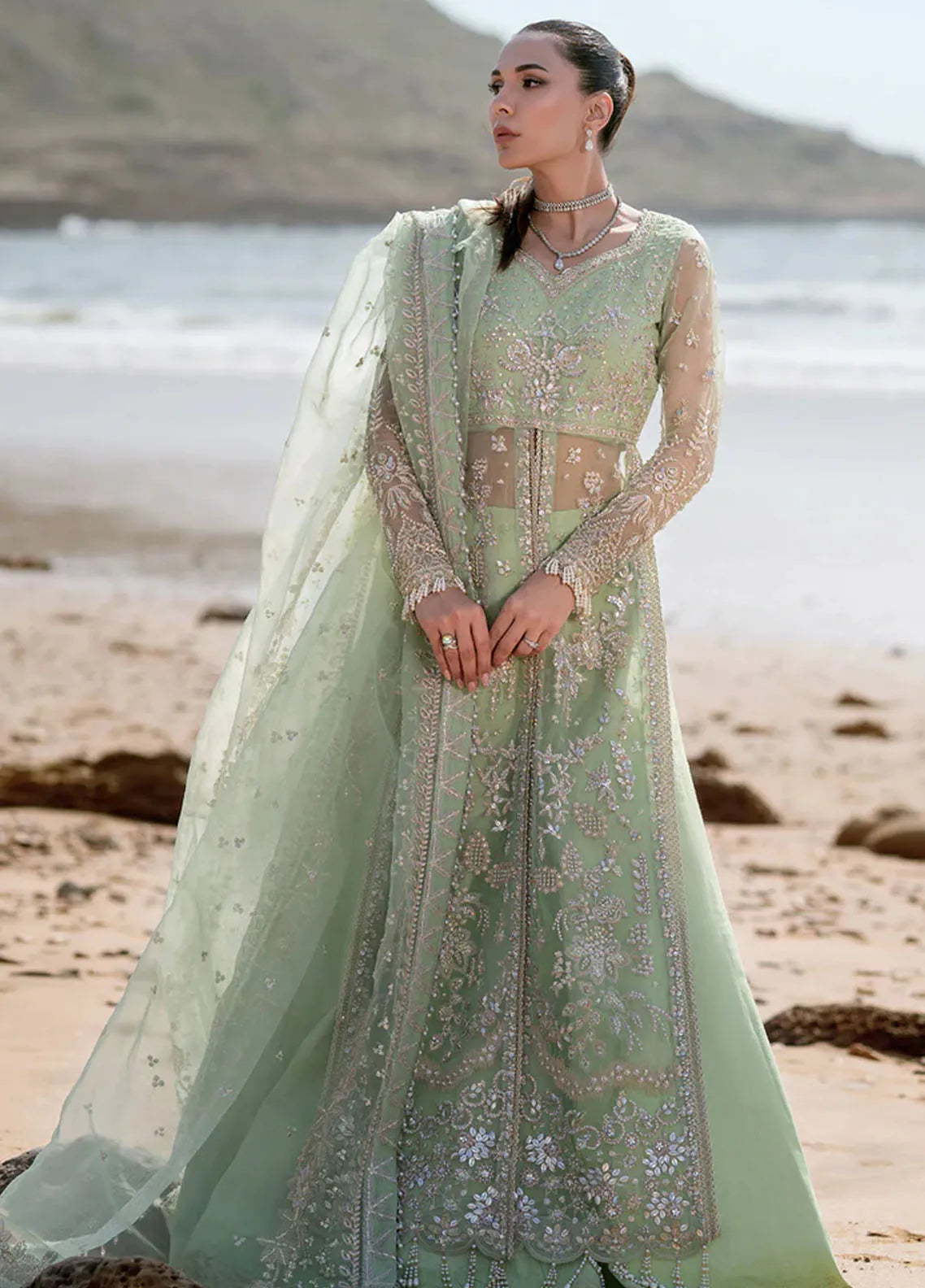 Kamari By Emaan Adeel Embroidered Organza Suit Unstitched 3 Piece Noir