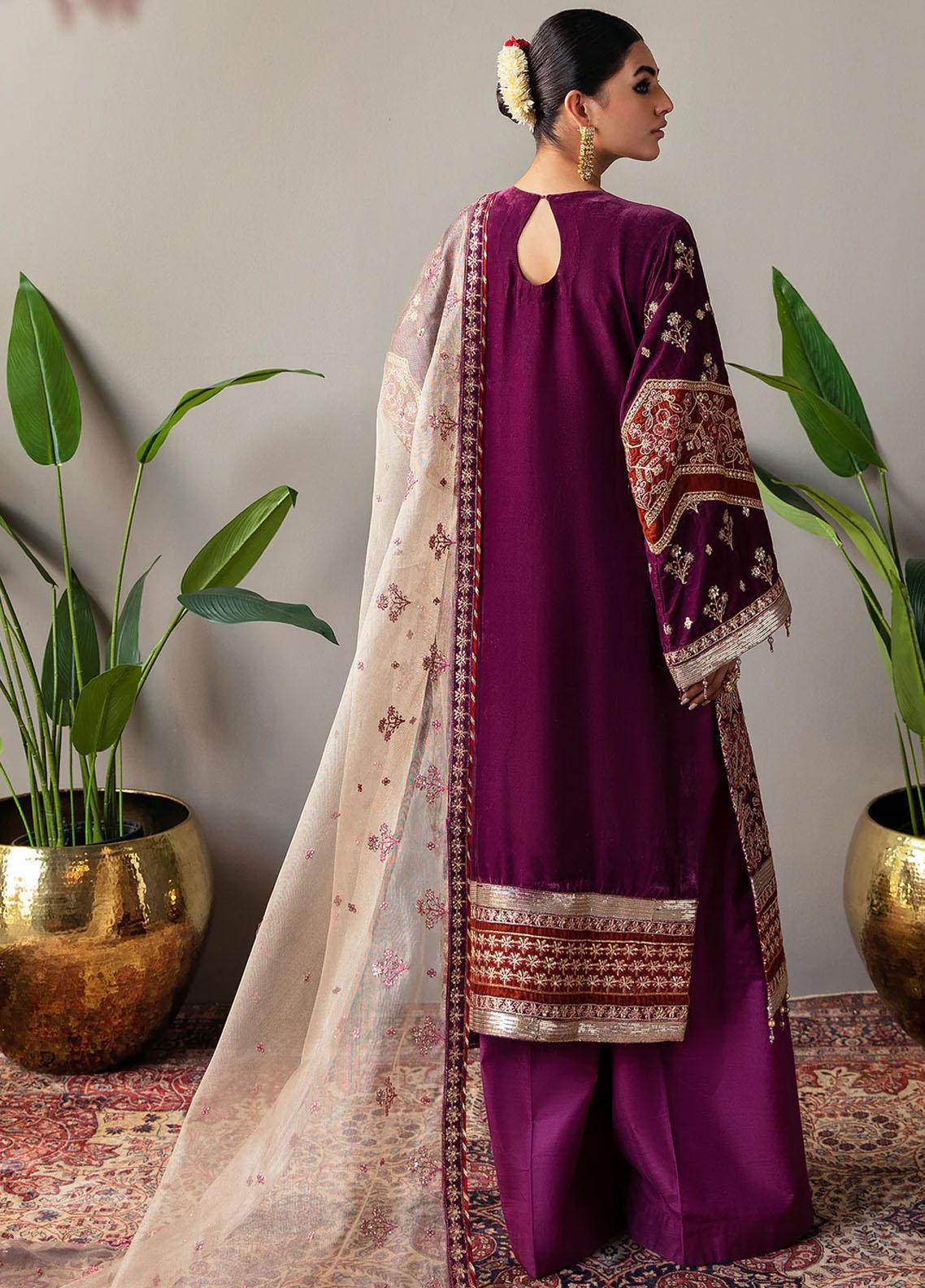 Emaan Adeel Embroidered Velvet Suits Unstitched 3 Piece MK-05