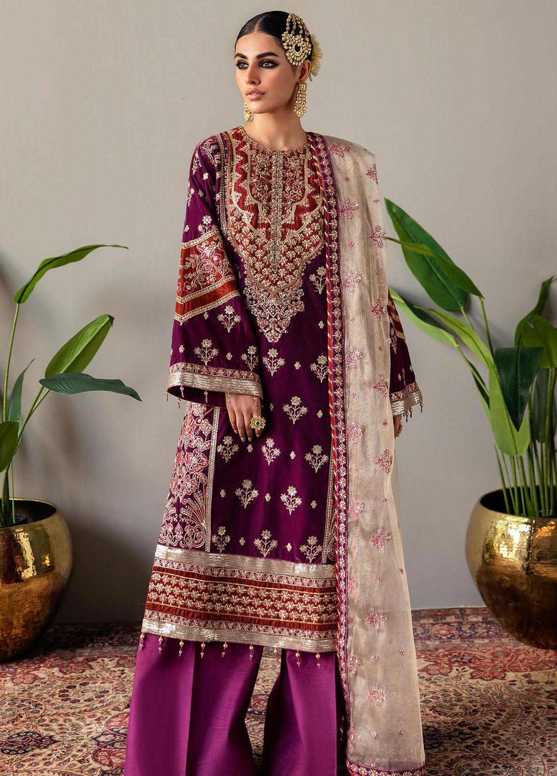 Emaan Adeel Embroidered Velvet Suits Unstitched 3 Piece MK-05