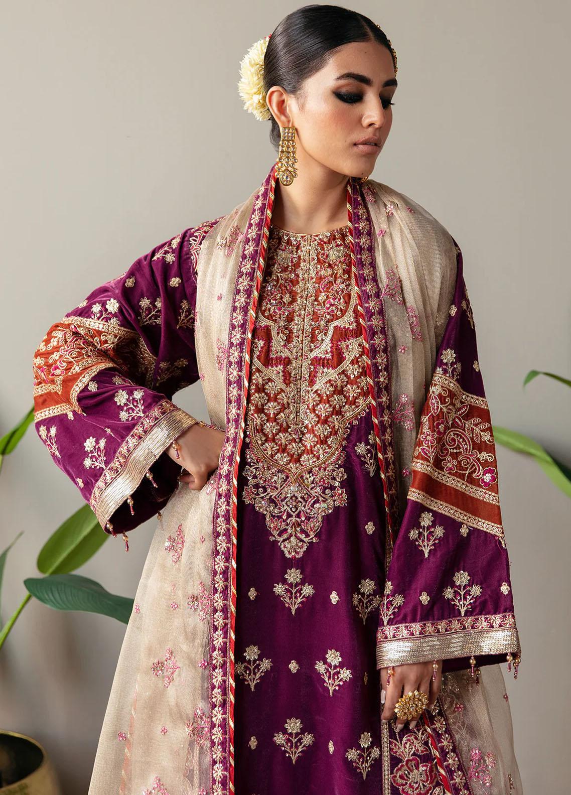 Emaan Adeel Embroidered Velvet Suits Unstitched 3 Piece MK-05