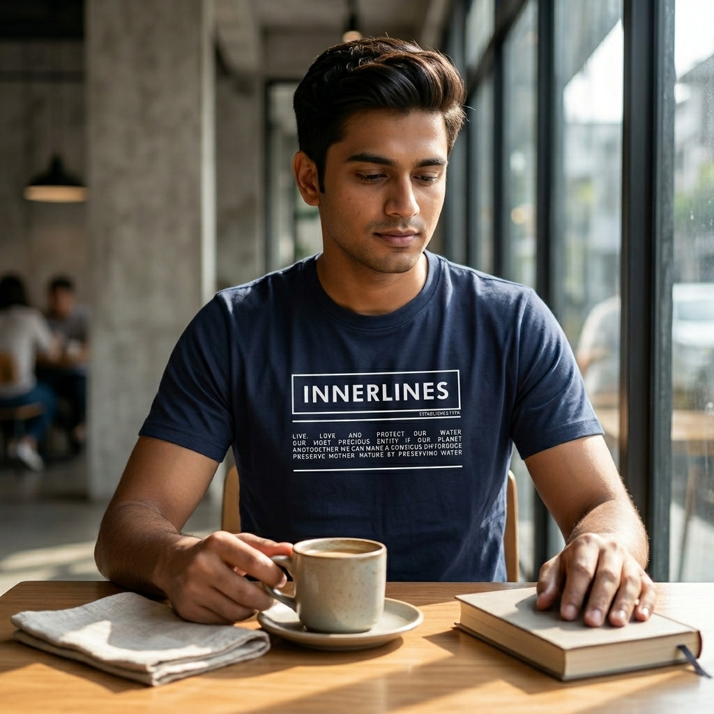 INNER  LINES Basic Round Neck T-Shirt AT ACT MALL