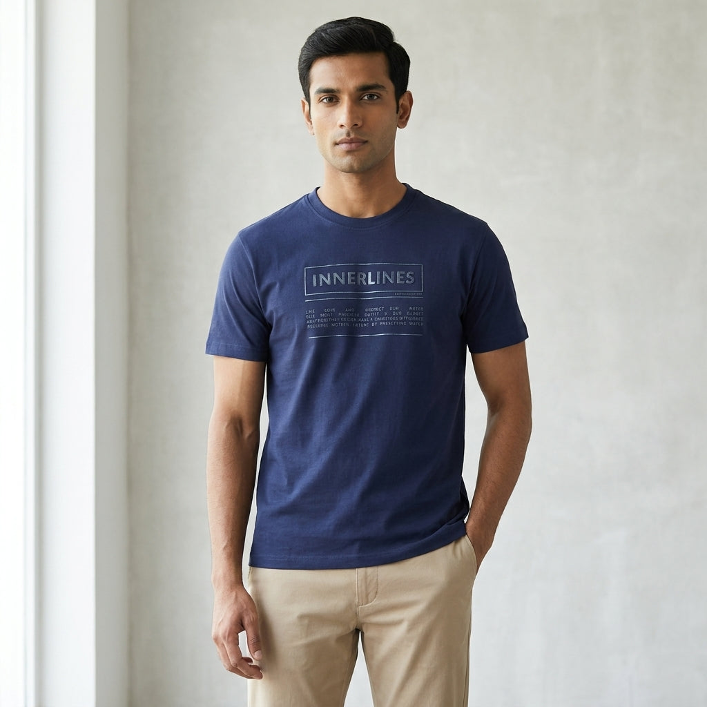 INNER  LINES Basic Round Neck T-Shirt AT ACT MALL