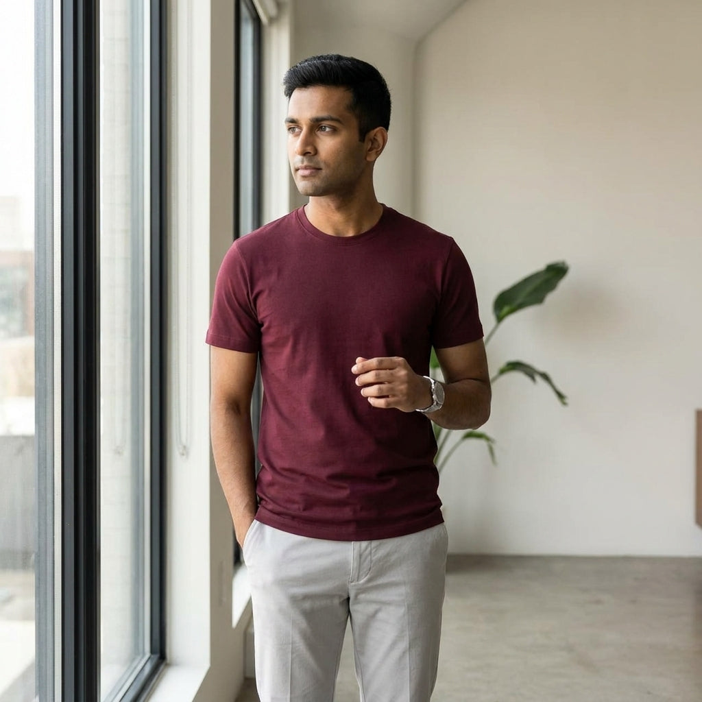INNER  LINES Basic Round Neck T-Shirt AT ACT MALL