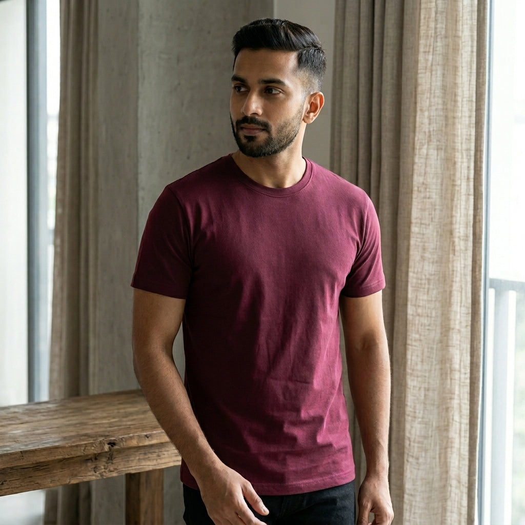 INNER  LINES Basic Round Neck T-Shirt AT ACT MALL