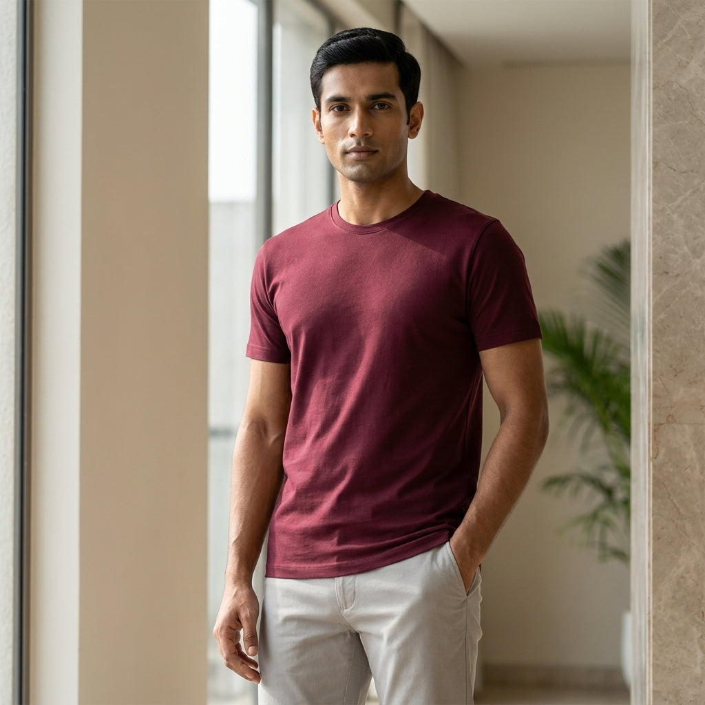 INNER  LINES Basic Round Neck T-Shirt AT ACT MALL