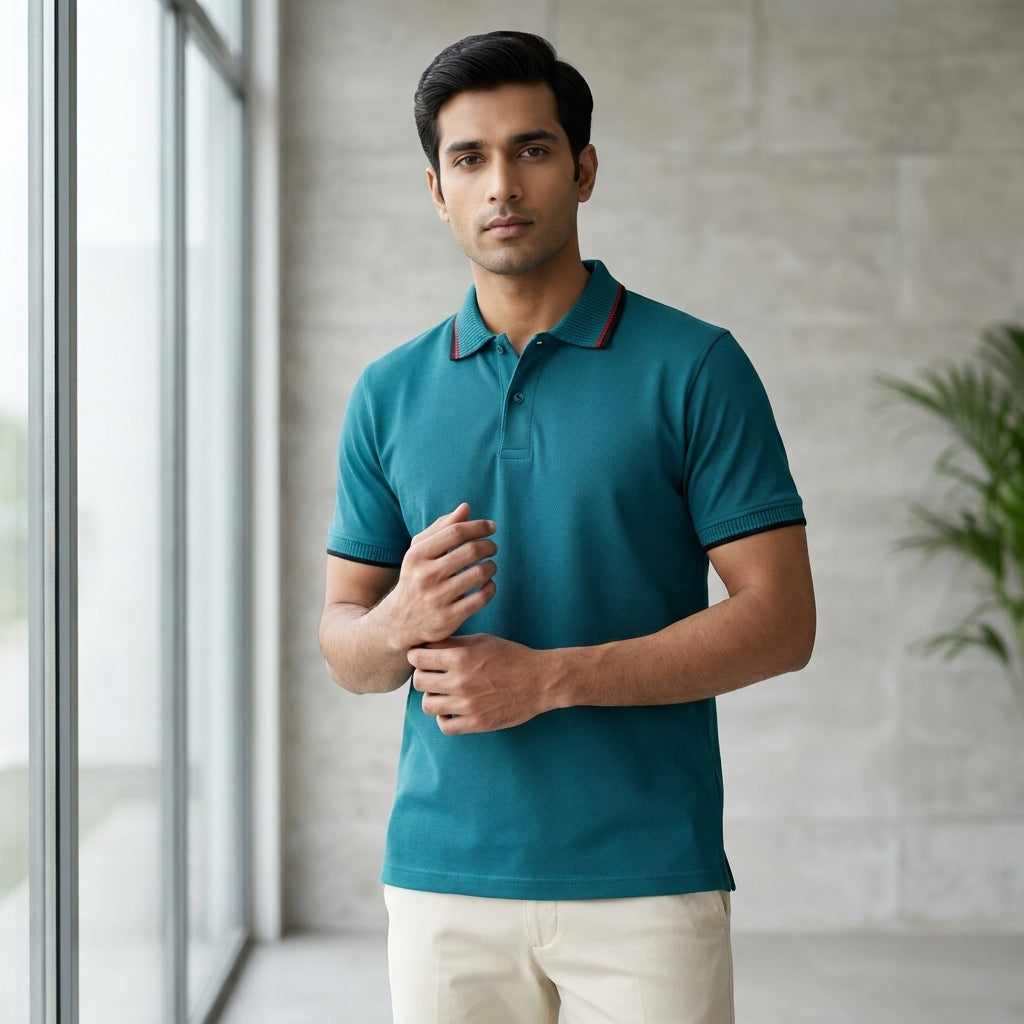 INNER  LINES Basic Collar Polo T-Shirt  AT ACT MALL