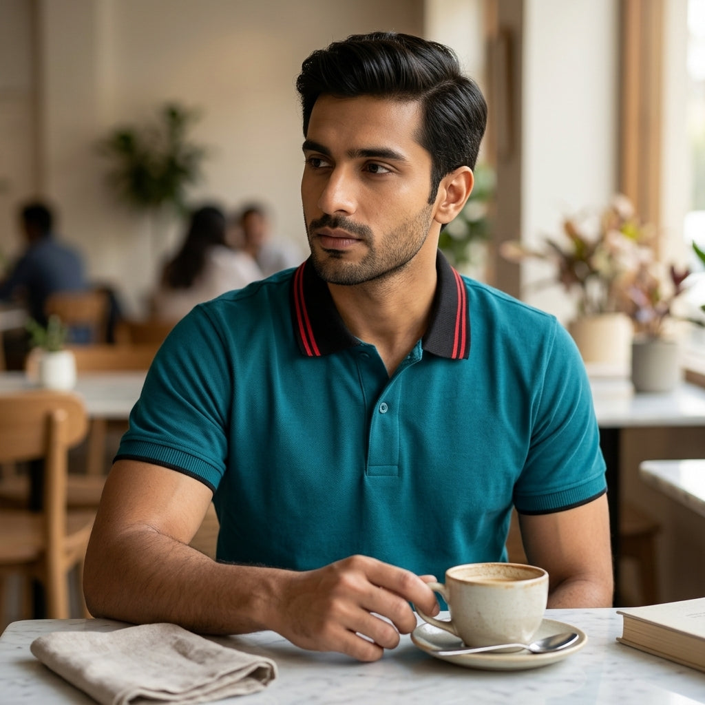 INNER  LINES Basic Collar Polo T-Shirt  AT ACT MALL