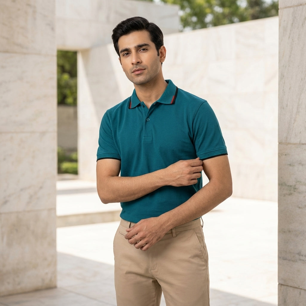 INNER  LINES Basic Collar Polo T-Shirt  AT ACT MALL