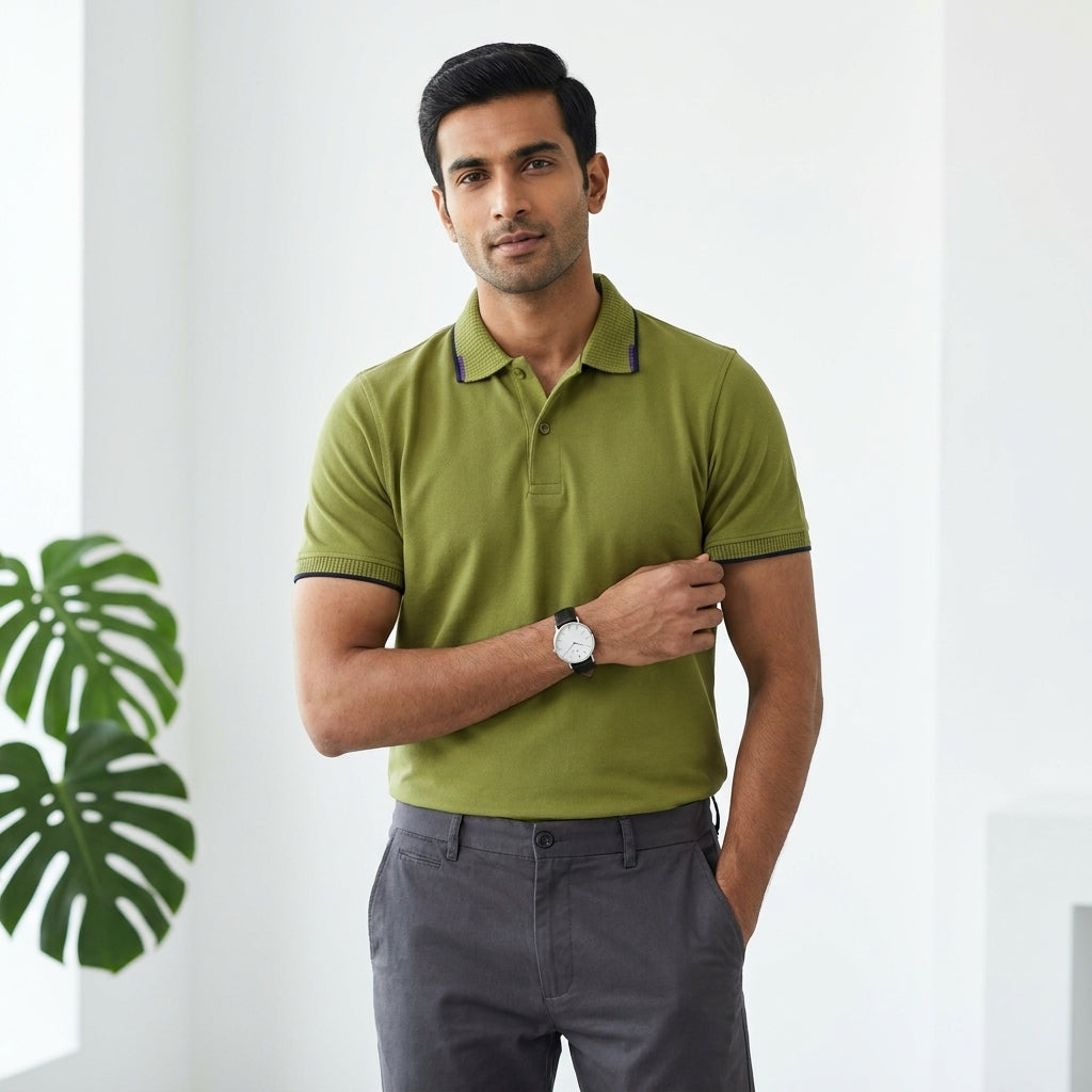 INNER  LINES Basic Collar Polo T-Shirt  AT ACT MALL