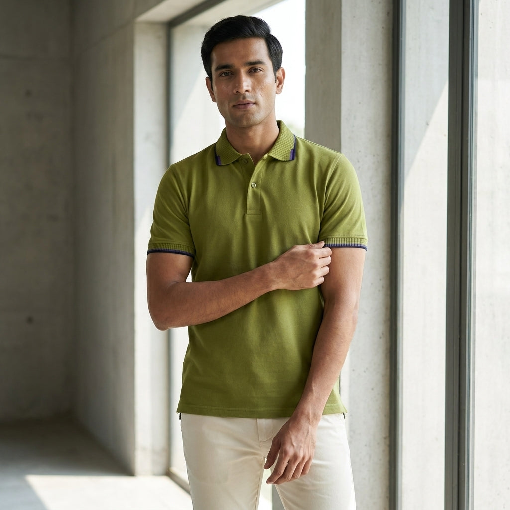 INNER  LINES Basic Collar Polo T-Shirt  AT ACT MALL