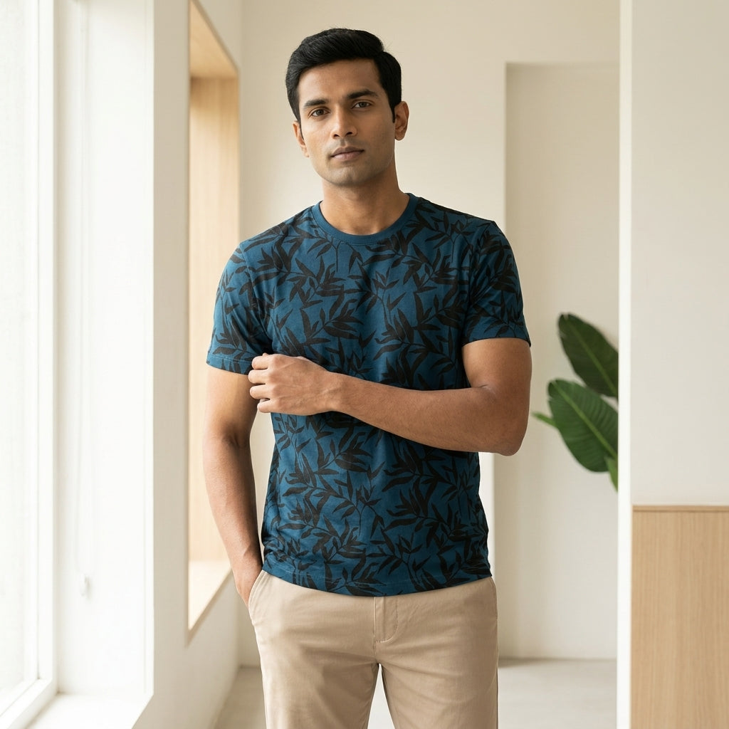 INNER  LINES Basic Round Neck T-Shirt AT ACT MALL